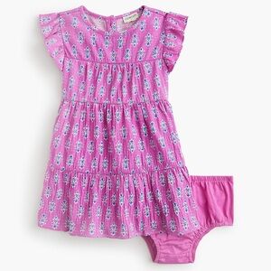Crewcuts Pink Floral Tiered Dress and Bloomer Set